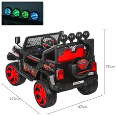 Детский электромобиль джип M 3237EBLR-2-3 черно-красный с четырьмя моторами фото 16