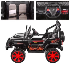 Детский электромобиль джип M 3237EBLR-2-3 черно-красный с четырьмя моторами фото 11