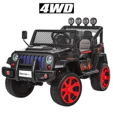 Детский электромобиль джип M 3237EBLR-2-3 черно-красный с четырьмя моторами фото 86