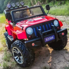 Детский электромобиль джип M 3237EBLR-3 красный с четырьмя моторами