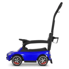 Каталка - толокар M 6255EL-4 синяя Mercedes с ручкой фото 37