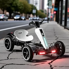 Детский электрокарт M 6277EBR-1 белый с пультом управления