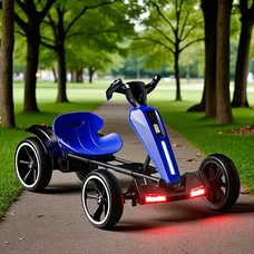 Детский электрокарт M 6277EBR-4 синий с пультом управления