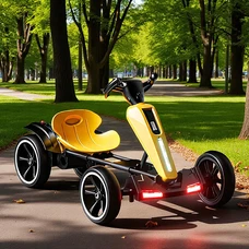 Детский электрокарт M 6277EBR-6 желтый с пультом управления