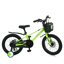 Детский велосипед 16д. Prof1 Flash MB 1683 Neon Green зеленый, корзинка