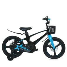 Детский велосипед 14д. MB 141020-1 Prof1 Stellar, корзинка, черно-голубой фото 14