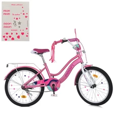 Детский велосипед Prof1 20д. MB 20051-1 Wave розовый, фонарик, зеркало, звонок