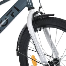 Детский велосипед 20д. Prof1 Brave MB 20023-1 хаки-белый, фонарь, багажник, подножка фото 37