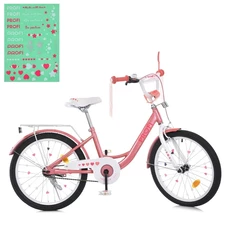 Детский велосипед Prof1 20д. MB 20041-1 Princess, фонарик, багажник, персиково-белый
