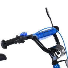 Детский велосипед 18д. MB 18022-1 Prof1 Brave, сине-белый, зеркало, звонок, фонарик фото 21