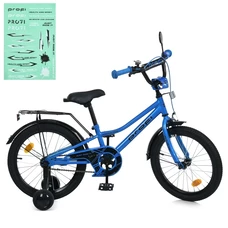 Детский велосипед Prof1 18д. MB 18012-1 Prime, синий, фонарик, зеркало, звонок