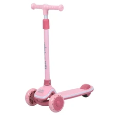 Детский самокат iTrike Maxi-big 5566A-pink розовый с блютуз