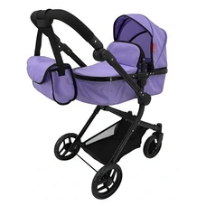 Коляска для куклы 2 в 1 Carrello Alfa 9707 Purple фиолетовая с сумочкой