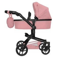 Коляска для куклы 2 в 1 Carrello Fortuna 9695 Powder pink нежно-розовая с сумочкой