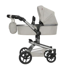 Коляска для куклы 2 в 1 Carrello Fortuna 9695 Light Grey светло-серая с сумочкой