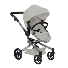Коляска для куклы 2 в 1 Carrello Fortuna 9695 Light Grey светло-серая с сумочкой фото 14