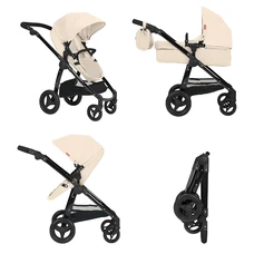 Коляска для куклы 2 в 1 Carrello Ultra 9696 Cream кремовая с сумочкой фото 37