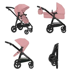 Коляска для куклы 2 в 1 Carrello Ultra 9696 Powder pink нежно-розовая с сумочкой фото 37