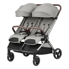 Двухместная прогулочная коляска Carrello Link CRL-6533 Cliff Grey серая