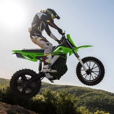 Детский кроссовый мотоцикл M 6076AL-5 зеленый Kawasaki с мотором 350W фото 41