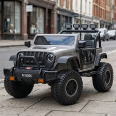 Двухместный детский электромобиль джип M 6065EBLR-11 серый с двумя моторами по 200W