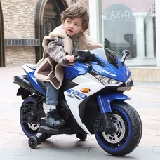 Детский мотоцикл M 6329EL-4 синий Yamaha с двумя моторами