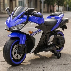 Детский мотоцикл M 6329EL-4 синий Yamaha с двумя моторами фото 21