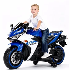 Детский мотоцикл M 6329EL-4 синий Yamaha с двумя моторами фото 86