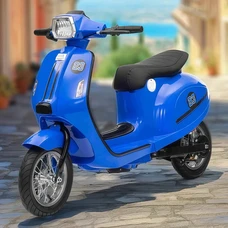 Детский мотоцикл скутер M 6017AL-4 синий с мотором 350W