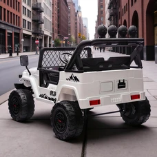 Двухместный детский электромобиль 2566AEBLR-1(24V) белый Toyota с четырьмя моторами фото 14