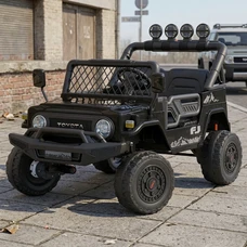 Двухместный детский электромобиль 2566AEBLR-2(24V) черный Toyota с четырьмя моторами