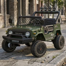 Двухместный детский электромобиль 2566AEBLR-5(24V) темно-зеленый Toyota с четырьмя моторами