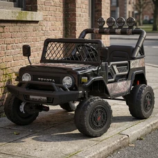 Двухместный детский электромобиль 2566AEBLR-18(24V) камуфляж Toyota с четырьмя моторами
