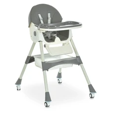 Стульчик для кормления Bambi M 6302 Gray серый складной с колесиками