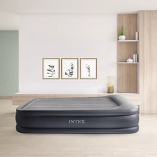Надувная велюр кровать Intex 64136 двухместная с электронасосом фото 37