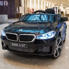 Детский электромобиль JJ2164EBLR-2 черный BMW с двумя моторами