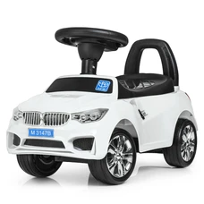 Детская каталка - толокар M 3147B-1 белая BMW светятся фары