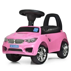 Детская каталка - толокар M 3147B-8 розовая BMW светятся фары