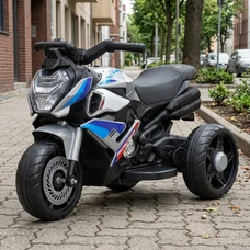 Детский мотоцикл на аккумуляторе M 6262EL-11 серый с двумя моторами по 25W