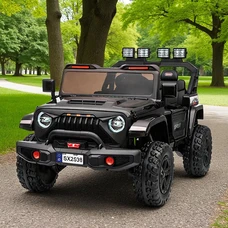 Двухместный детский электромобиль M 6204EBLR-2(24V) черный с полным приводом