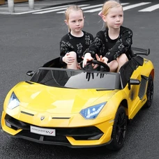 Двухместный детский электромобиль M 6026EBLR-6(24V) желтый Lamborghini фото 16