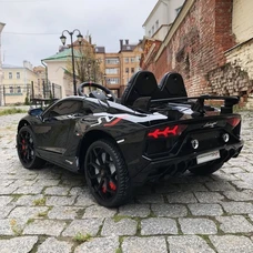 Двухместный детский электромобиль M 6026EBLRS-2(24V) черный Lamborghini автопокраска фото 14