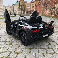 Двухместный детский электромобиль M 6026EBLRS-2(24V) черный Lamborghini автопокраска фото 21