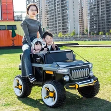 Двухместный детский электромобиль джип M 5075EBLR-11 серый с четырьмя моторами фото 21