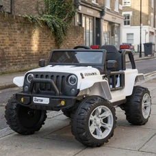 Детский электромобиль M 4282EBLR-1 белый Jeep с двумя моторами