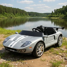 Двухместный детский электромобиль M 6107EBLR-11(24V) серый Ford с четырьмя моторами фото 21