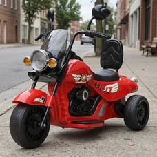 Детский мотоцикл M 5739EL-3 красный Harley-Davidson мягкое сиденье со спинкой