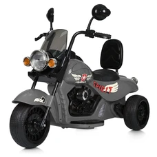 Детский мотоцикл M 5739EL-11 серый Harley-Davidson мягкое сиденье со спинкой фото 21