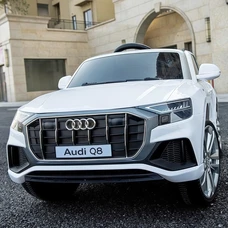 Детский электромобиль JJ2066EBLR-1 белый Audi с мягким сиденьем
