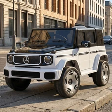 Детский электромобиль JJ2088EBLR-1-2(4WD) бело-черный Mercedes с четырьмя моторами